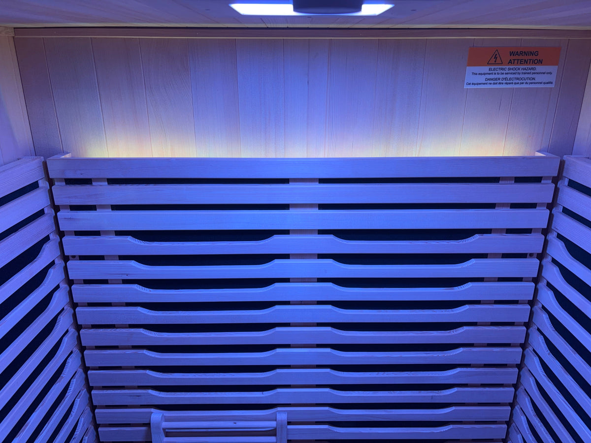 Blisspod | Milano | Full Spectrum Sauna | Canadian Hemlock Wood | Ultra Low EMF | 5 Far Infrared & 1 Red Glass Heater | Chromotherapy | Upto 2 Person