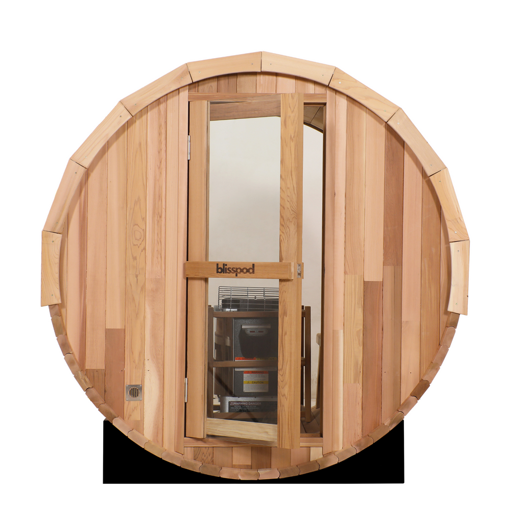 Blisspod Prague | Sauna tonneau extérieur en cèdre rouge | 4 à 6 personnes