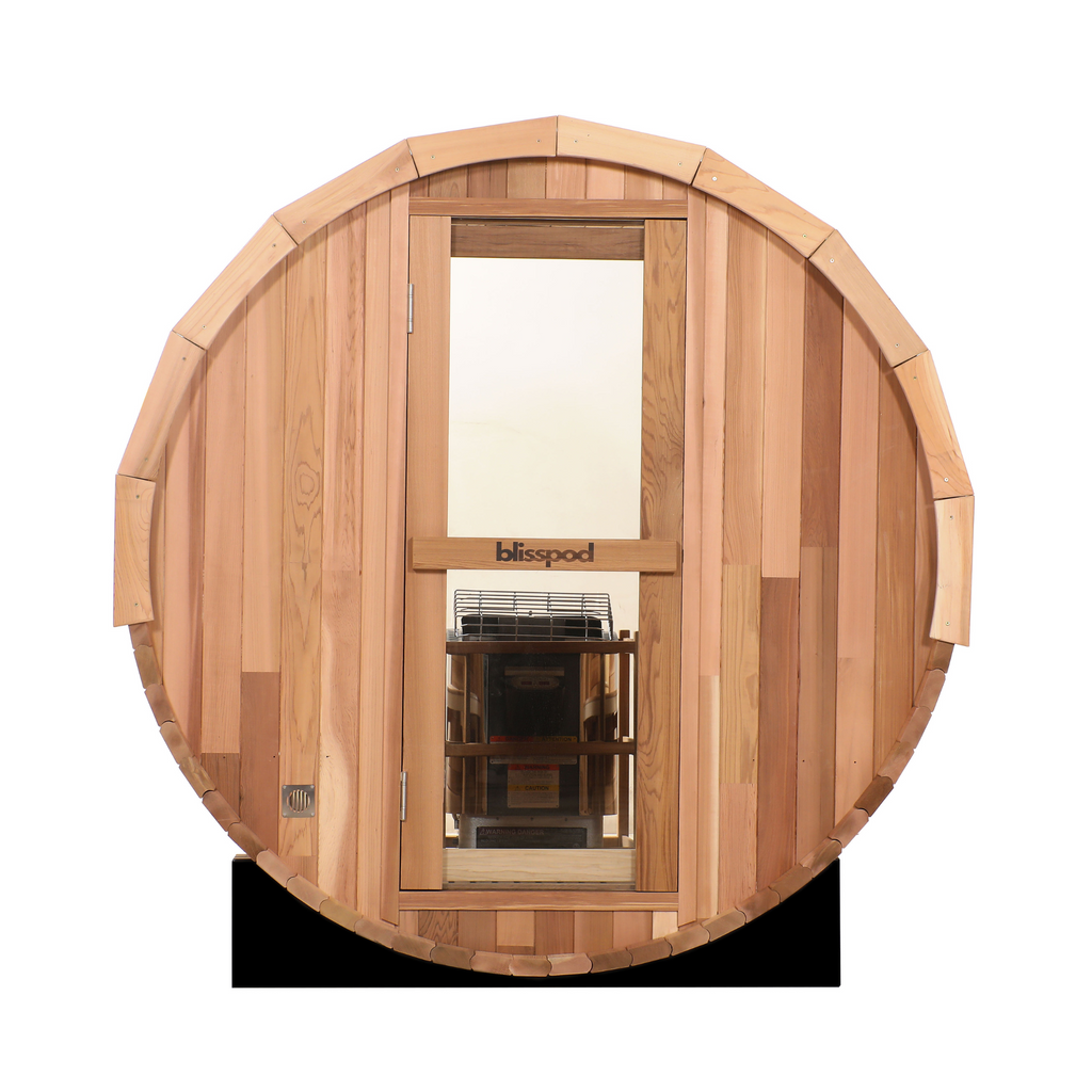 Blisspod Prague | Sauna tonneau extérieur en cèdre rouge | 4 à 6 personnes