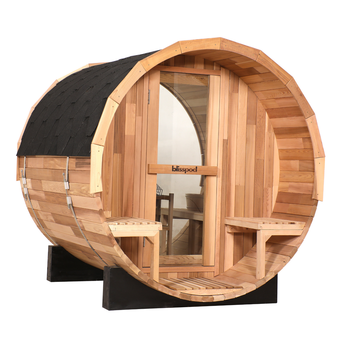 Blisspod Prague | Sauna tonneau extérieur avec porche | 2 à 4 ou 4 à 6 personnes