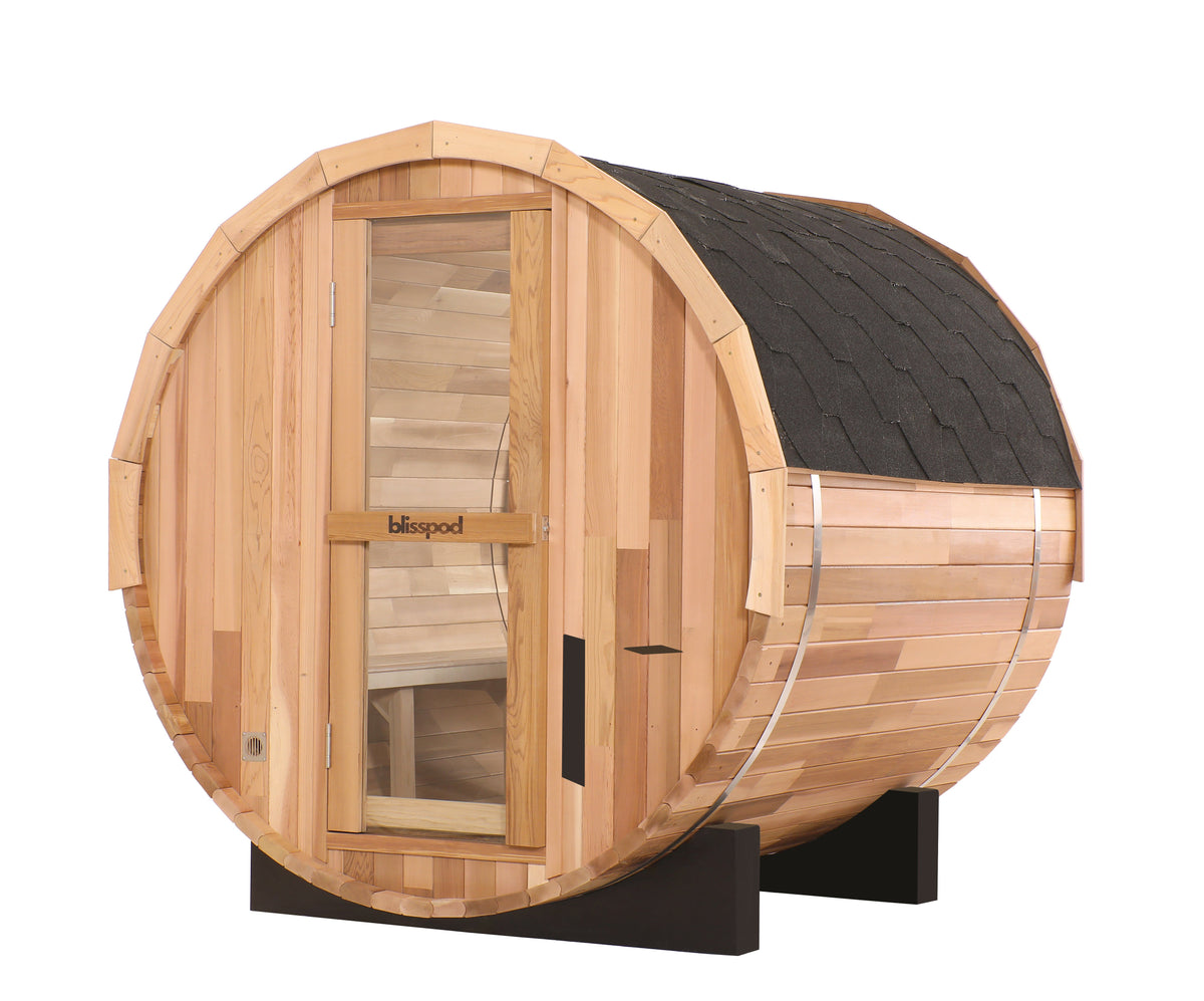 Blisspod Prague | Sauna tonneau extérieur en cèdre rouge | 4 à 6 personnes